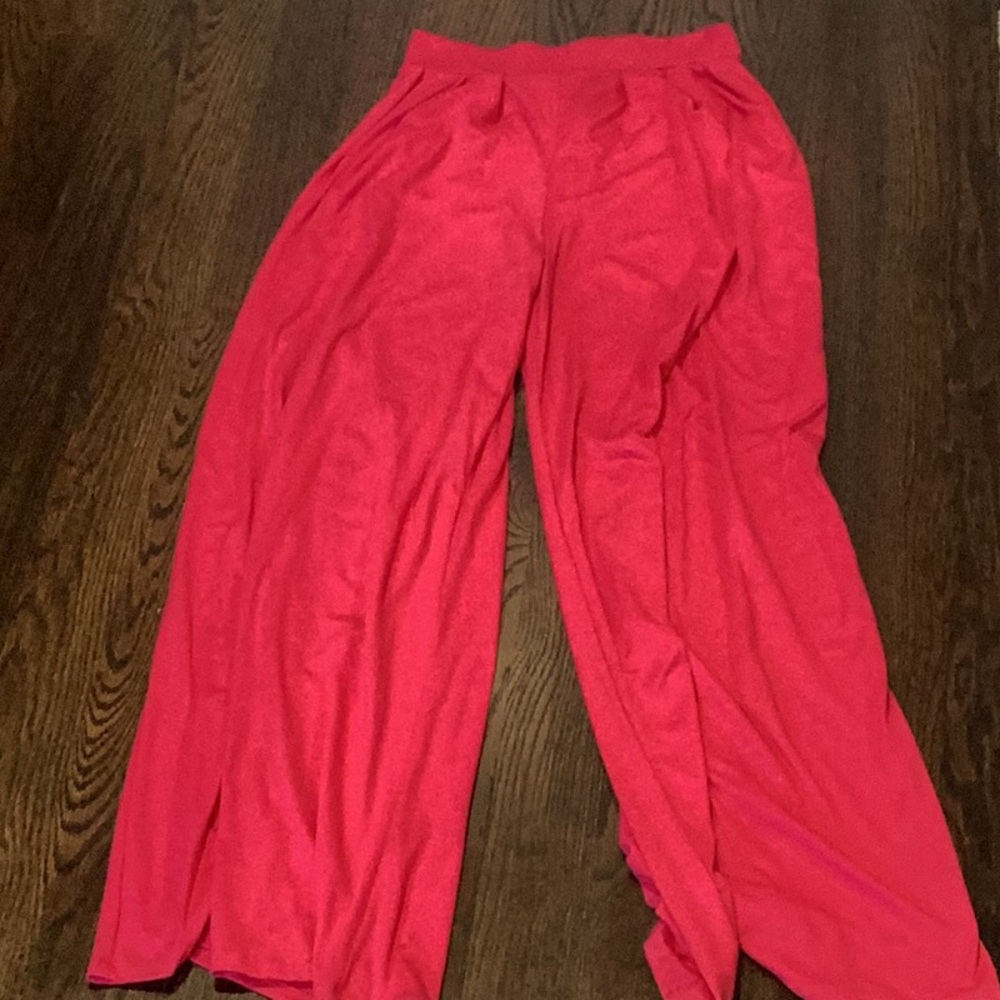 Women's Red Wide-Leg Pants